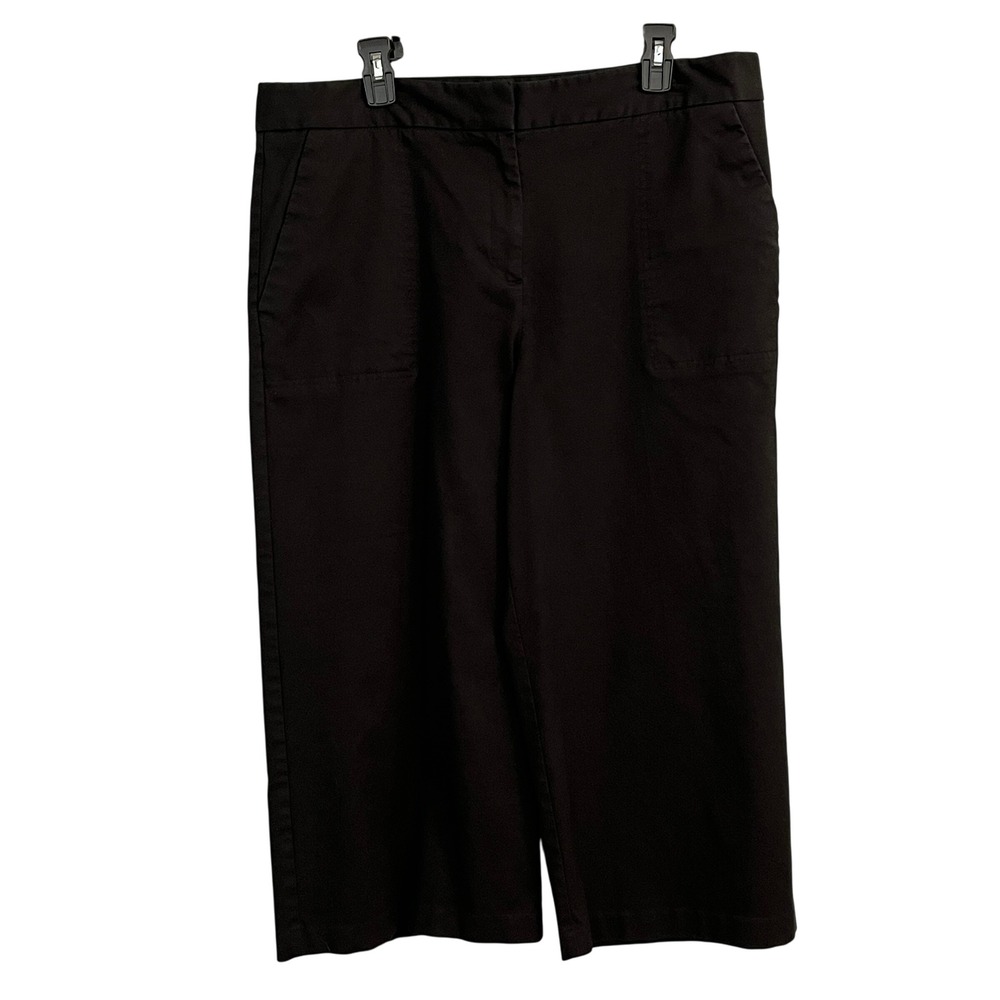 MARIO SERRANI Womens Black Cropped Capri Pants Size‎ 16 Cotton Blend